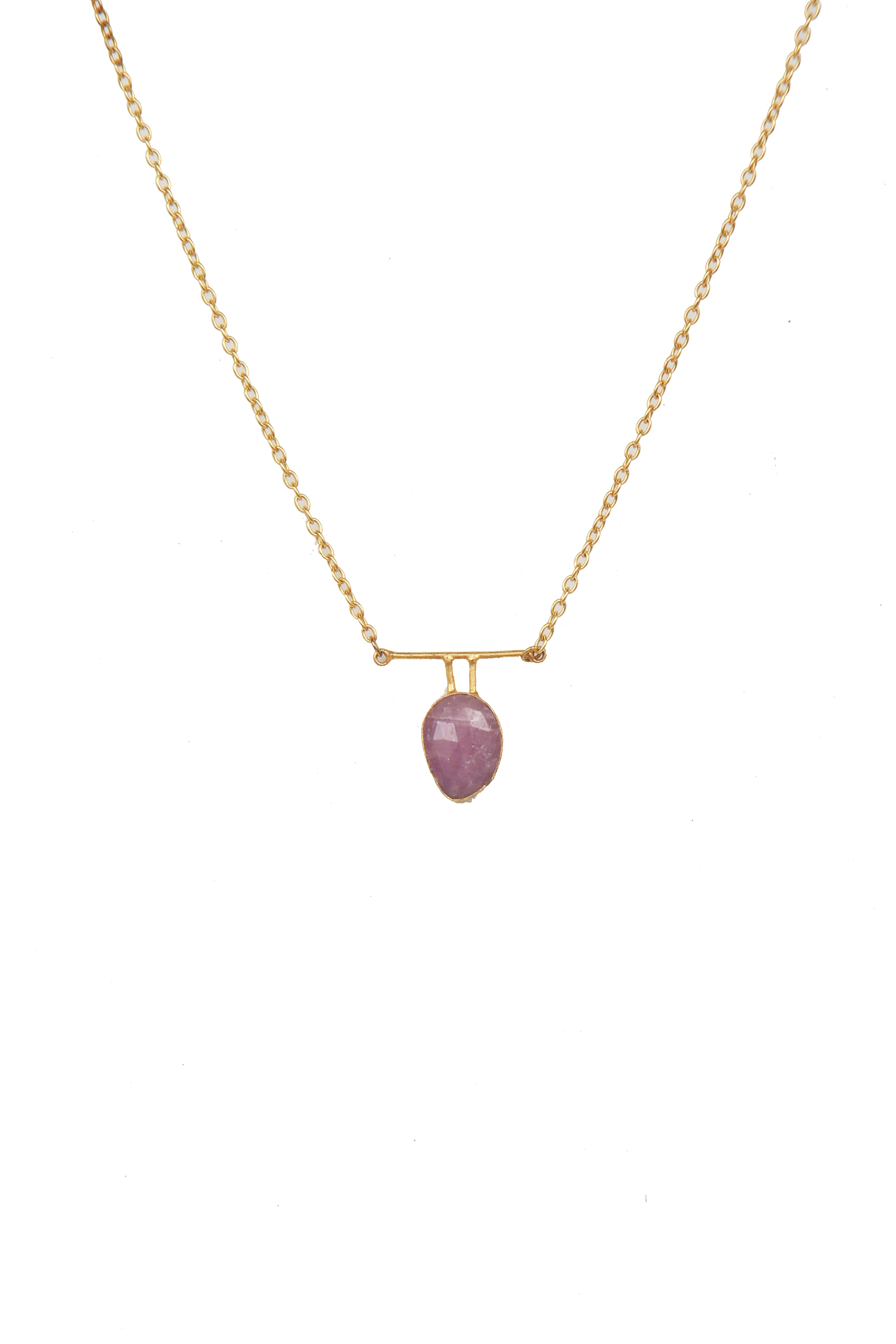 Fine One Necklace: Handmade Ruby Pendant