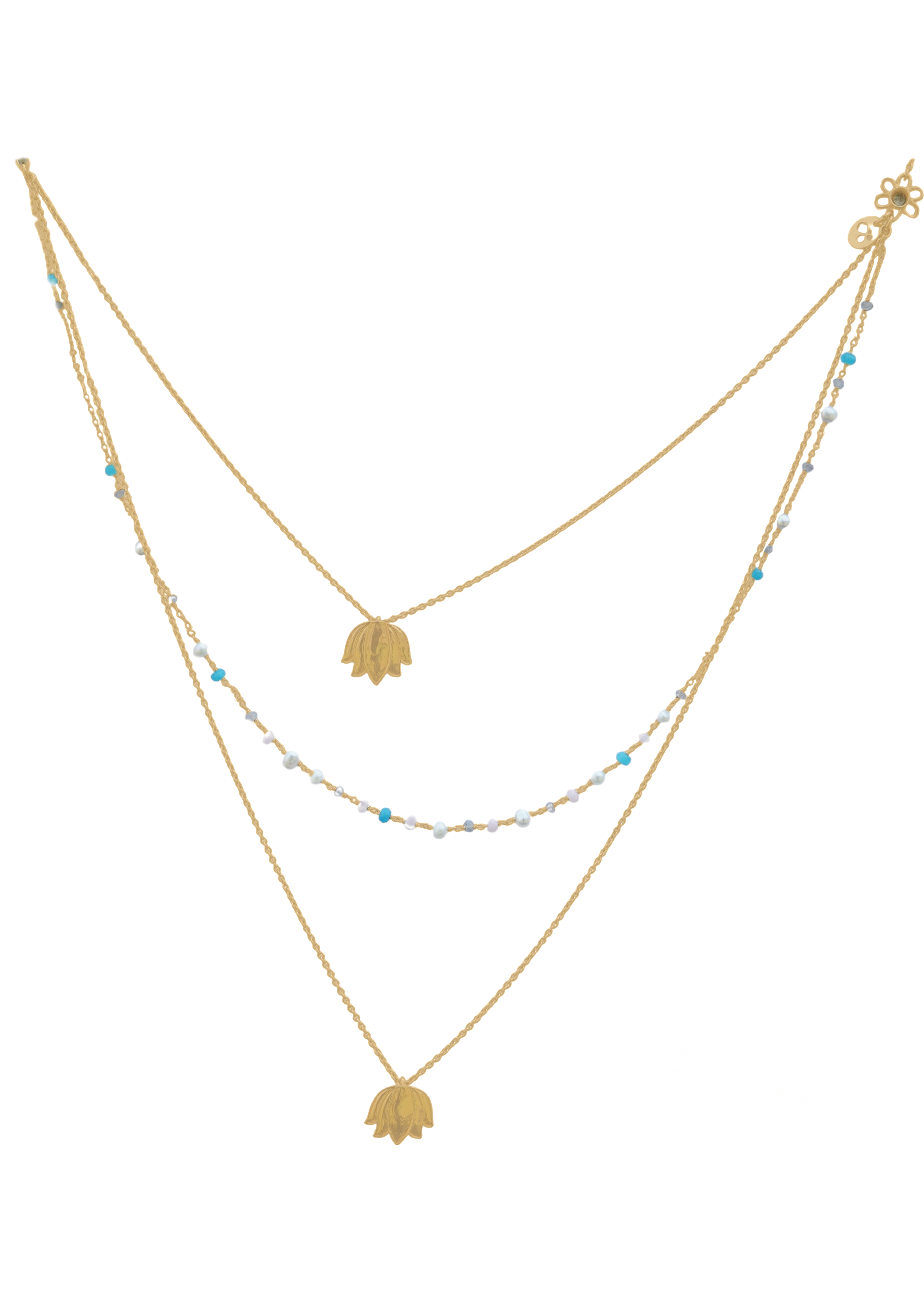 Fine One Necklace with 18K Gold Plate and Lucite Accents