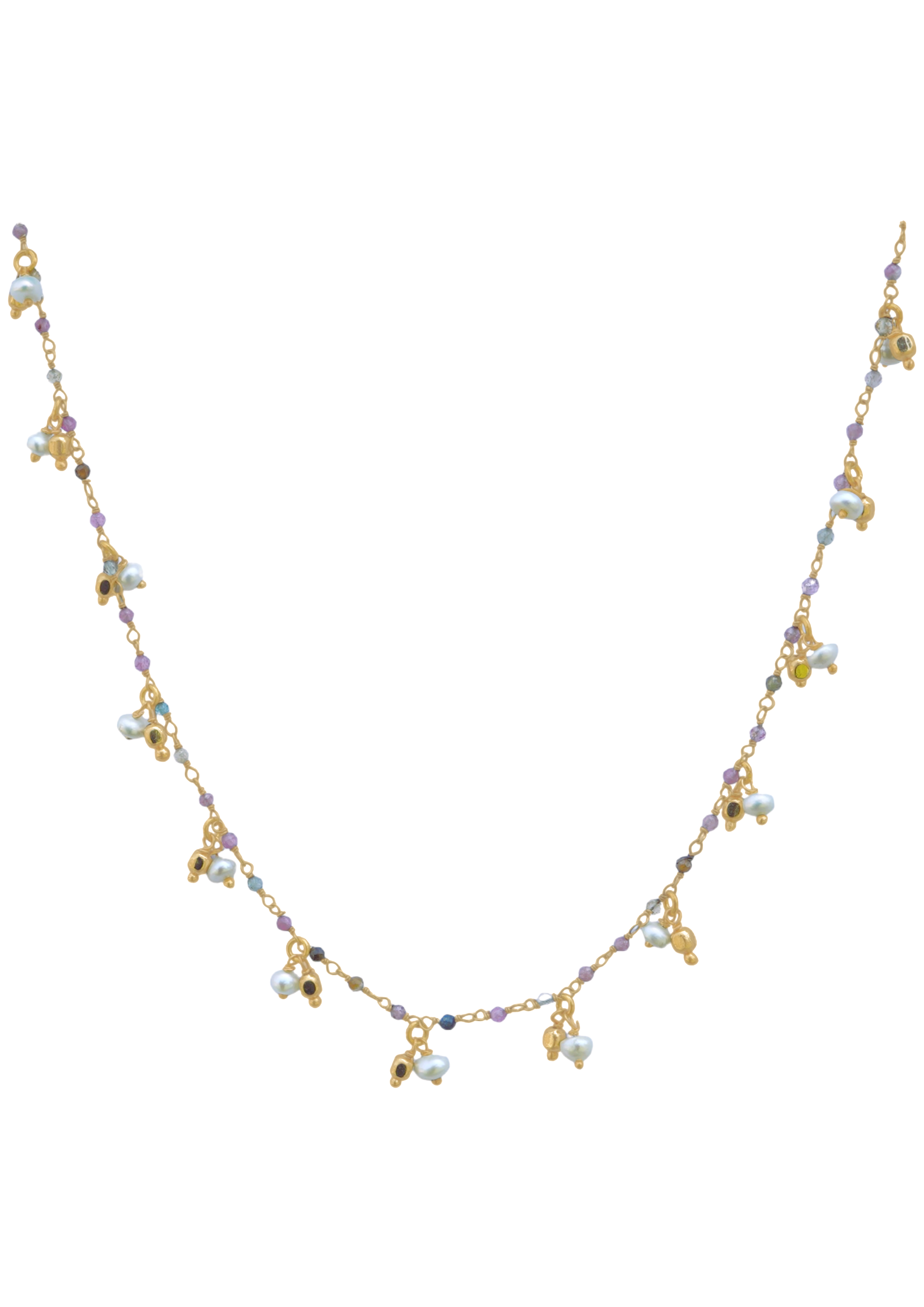 Fine One Necklace with Labradorite and Freshwater Pearls