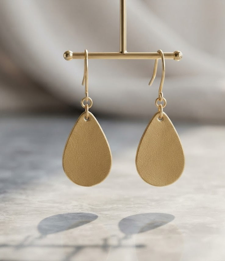Maiden Teardrop Earrings - gold-tone classic teardrop drop earrings