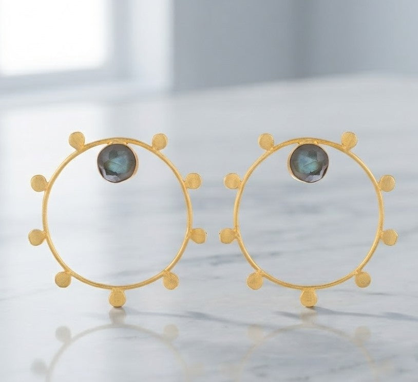 Maiden Sunstone Hoop Earrings