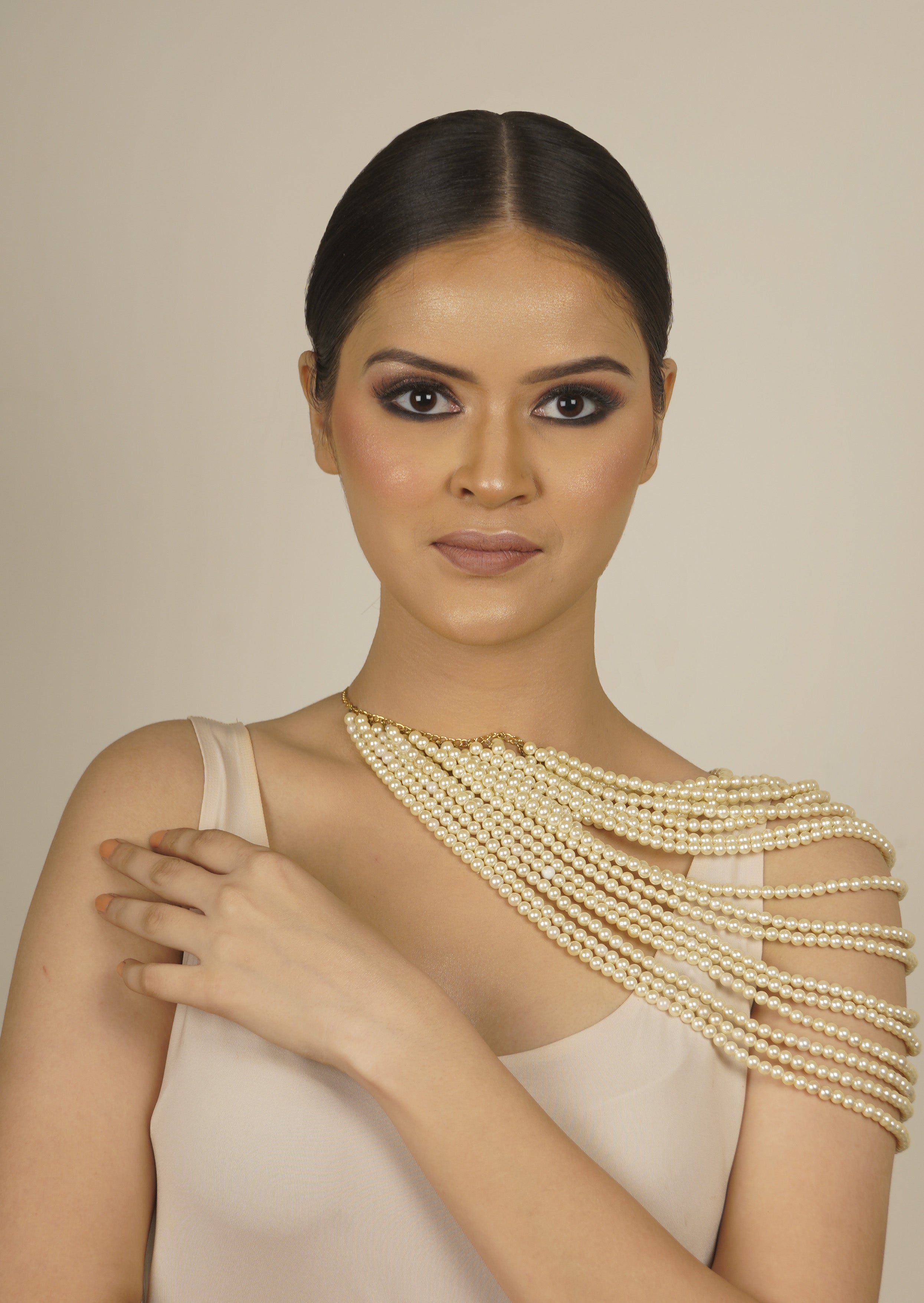 Moti Necklace - Sustainable Brass & Lucite Pearls with Gold Plate