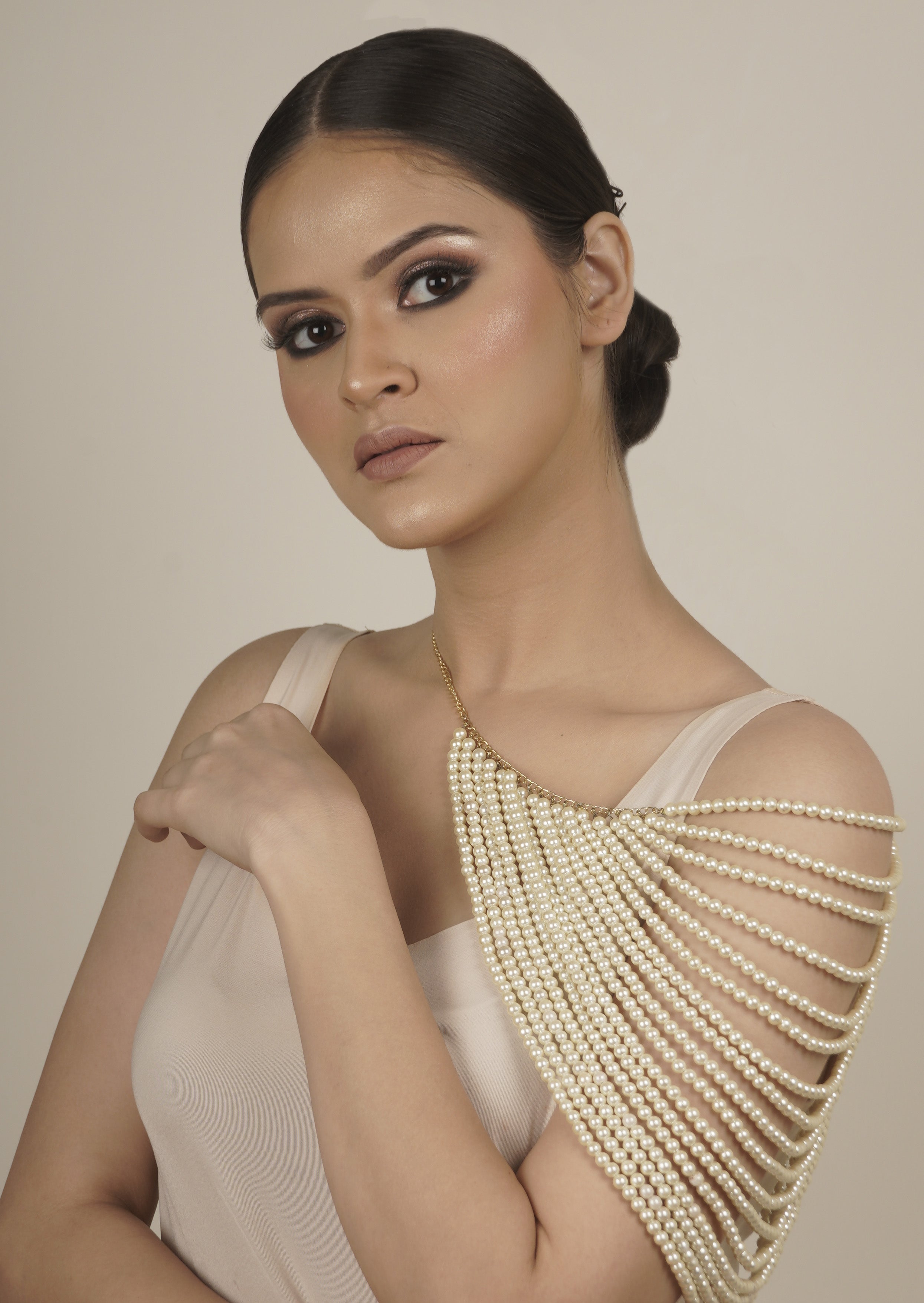 Moti Necklace - Sustainable Brass & Lucite Pearls with Gold Plate