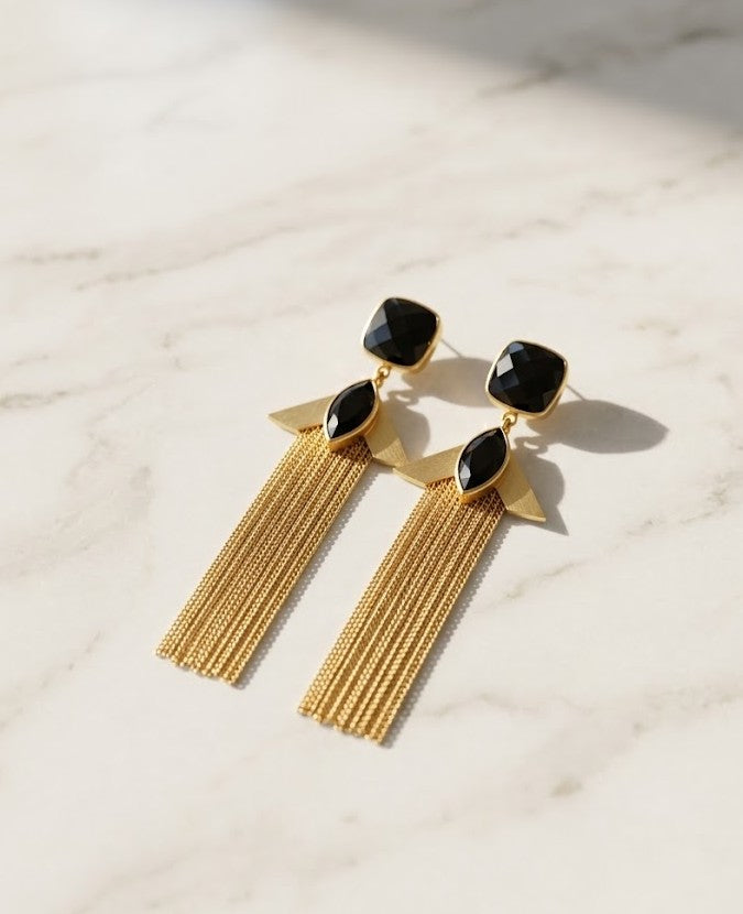 Metal Blast Marquise Edge Tassels styled view