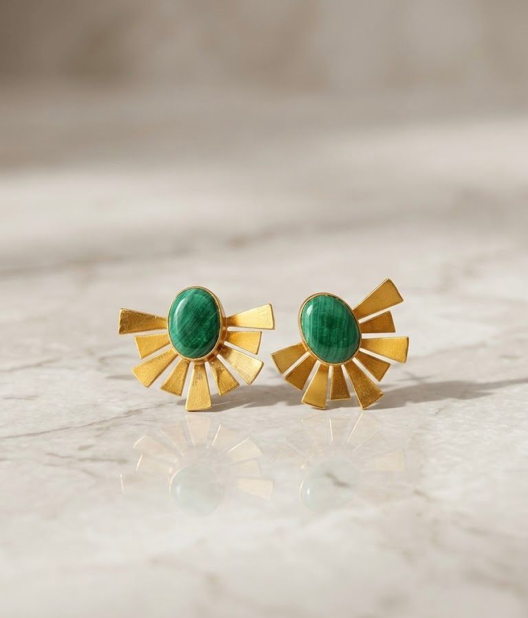 Metal Blast Malachite Burst Studs styled view