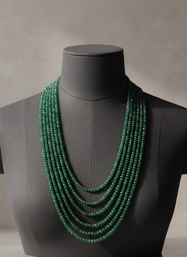 Classic Emerald Multi-Strand Mala