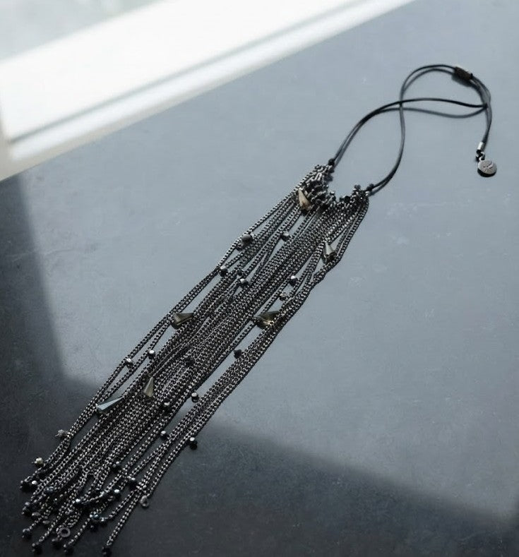 Midnight Cascade Bib Necklace