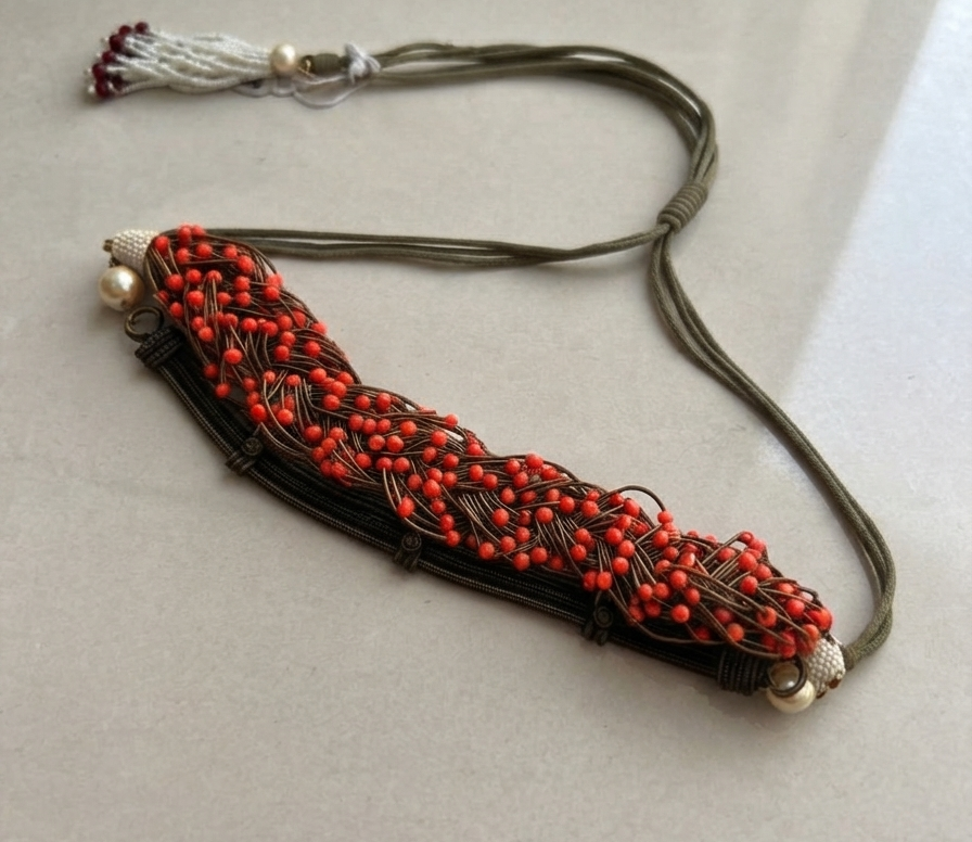 Coral Braided Choker