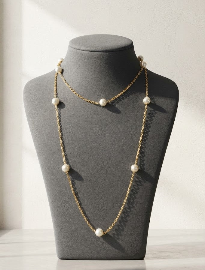 Moti Classic Pearl Lariat Necklace