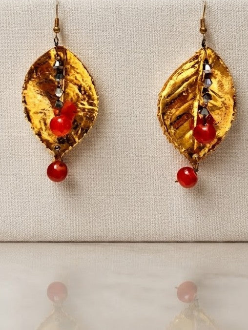 Nature Story Golden Leaf Earrings