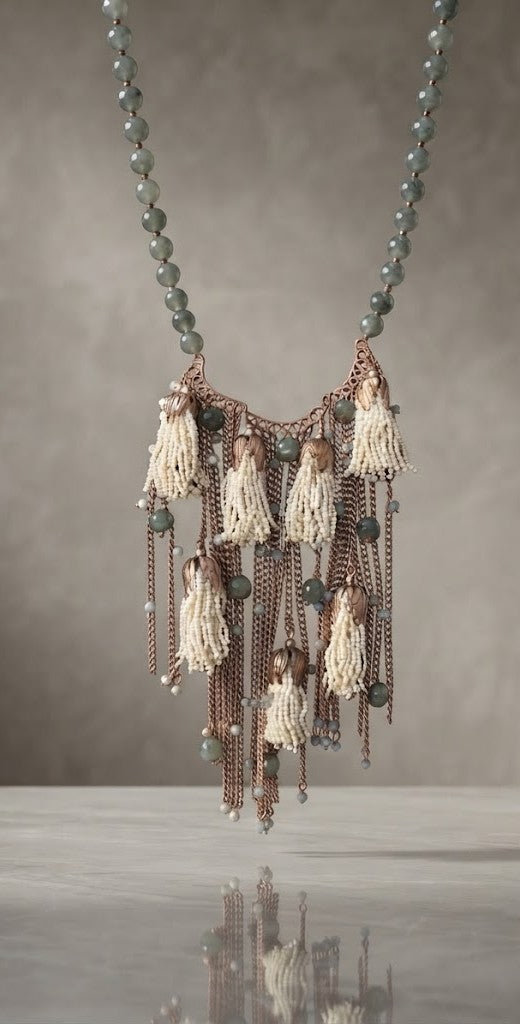 Nature Story Floral Tasseled Necklace