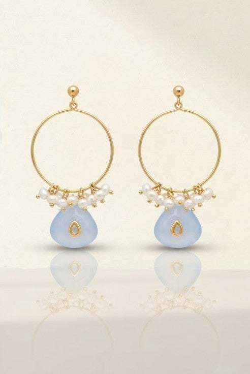 Noor Pastel Blue Drop Earrings