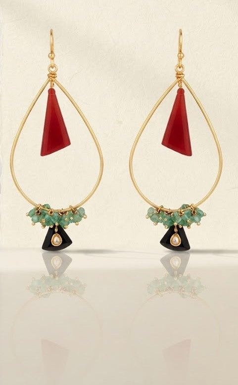 Noor Mosaic Horn Earrings