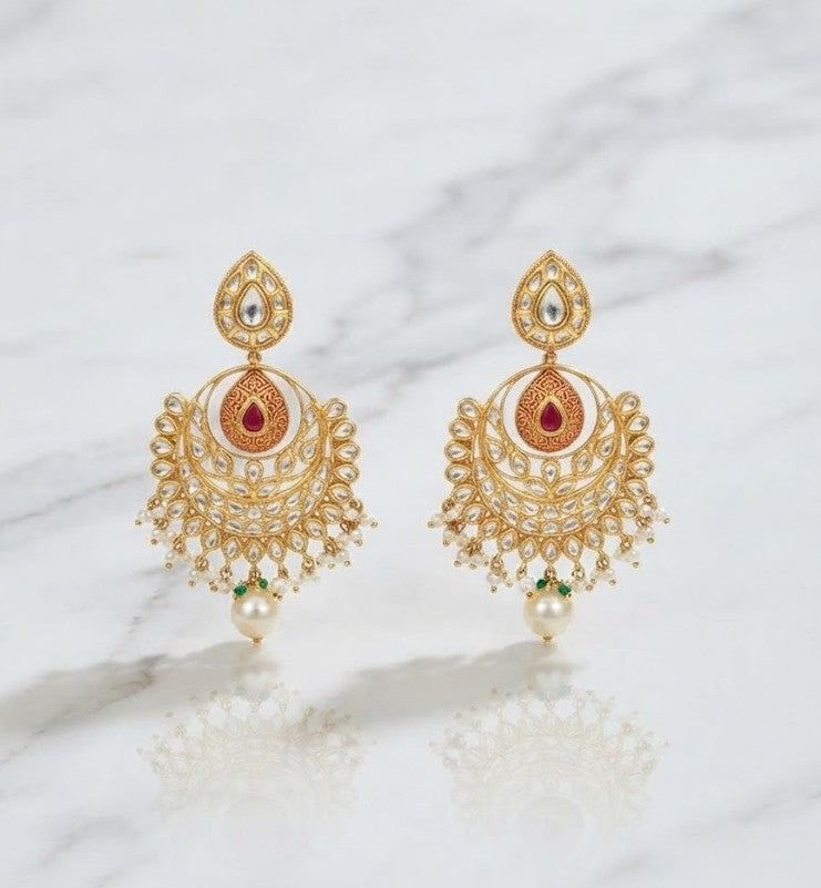 Noor The Crimson Chandelier Earrings