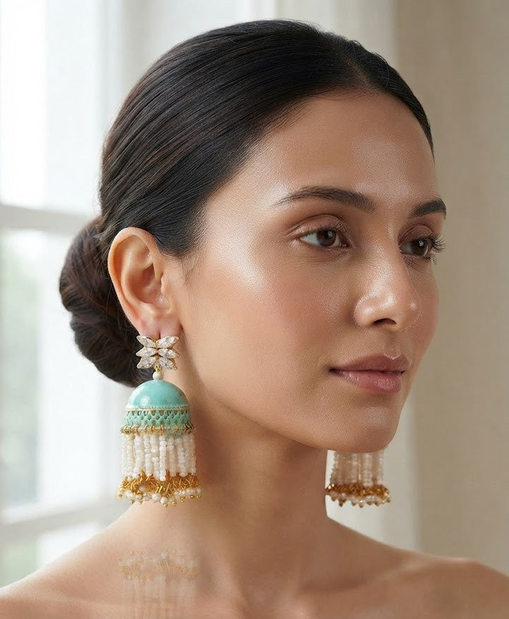 Noor Turquoise Tassel Earrings