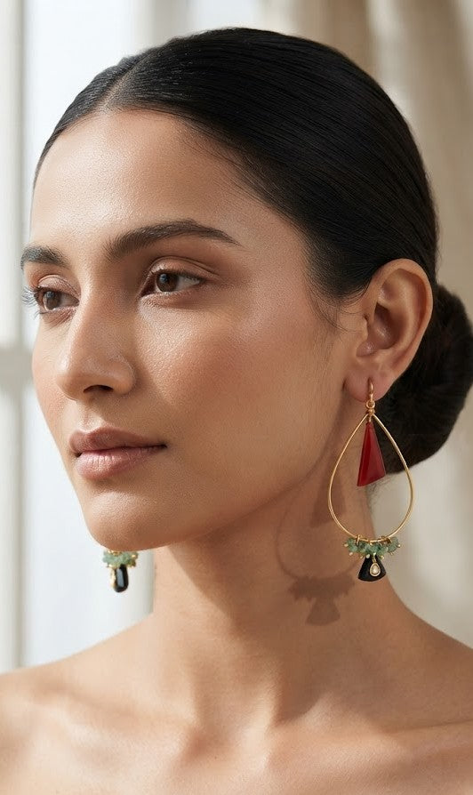Noor Mosaic Horn Earrings