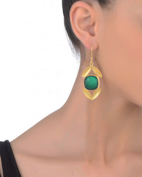 Elegant Nature Earrings – 45mm Height, Handcrafted with 18K Gold-Plated Finish
