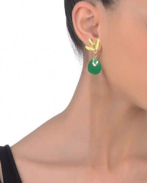 Handcrafted Nature Earrings – 42mm Drop with 18K Gold Plating for Indian Style