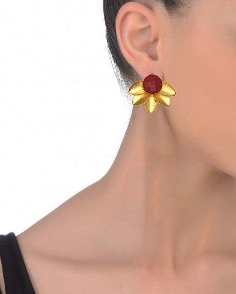 Gorgeous Nature Earrings – 29mm Height, Handcrafted with a Delicate 18K Gold Finish