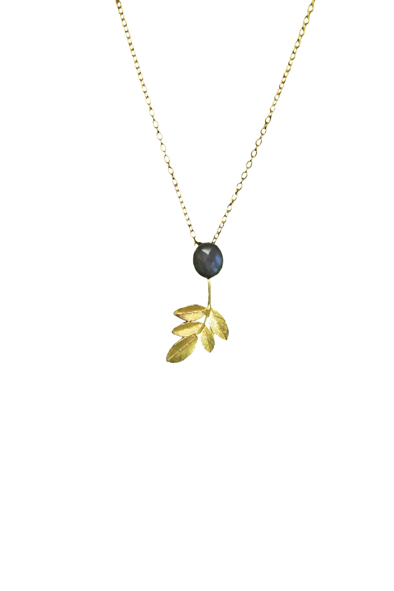 Nature Necklace - 18K Gold-Plated Brass, 49mm x 21mm Pendant