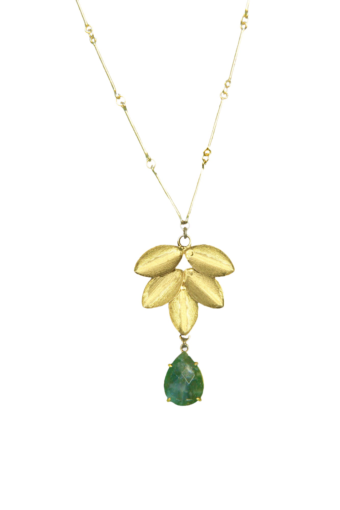 Nature Necklace - Brass with 18K Gold, 57mm x 34mm Pendant