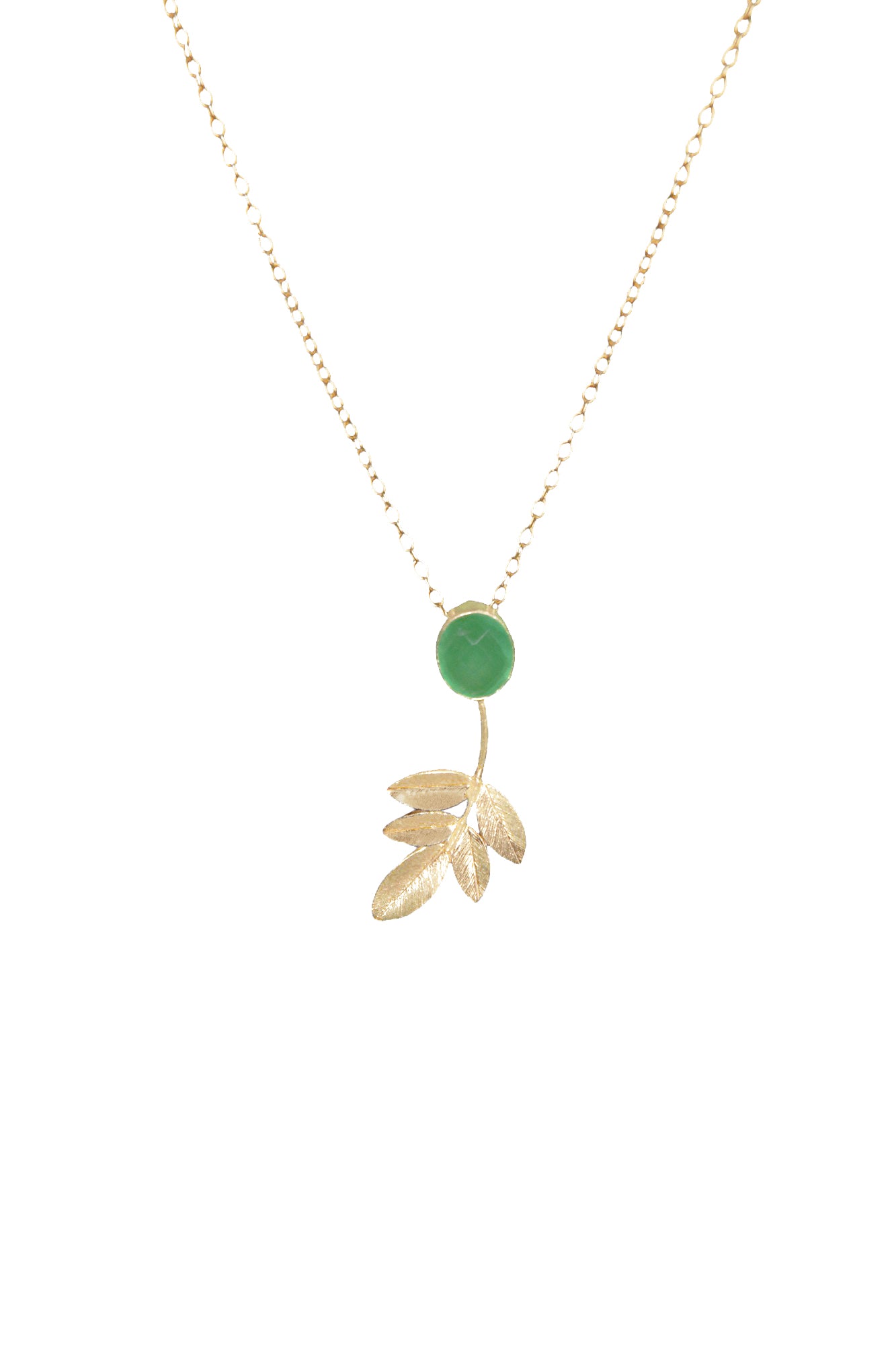 Nature Necklace - Brass with 18K Gold, 48mm x 20mm Pendant, 470mm Chain