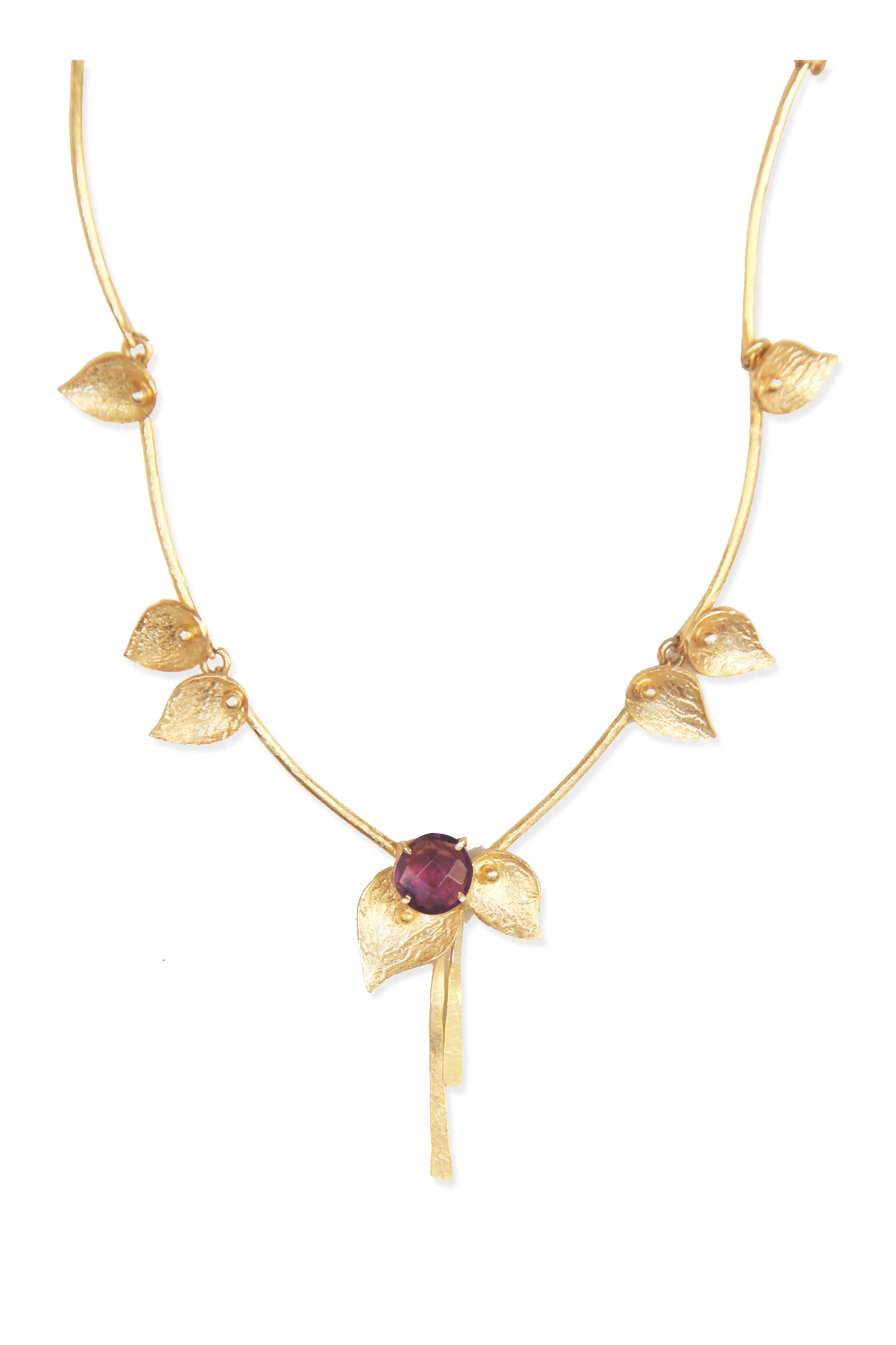 Nature Necklace - Brass with 18K Gold, 56mm x 49mm Pendant, 430mm Chain