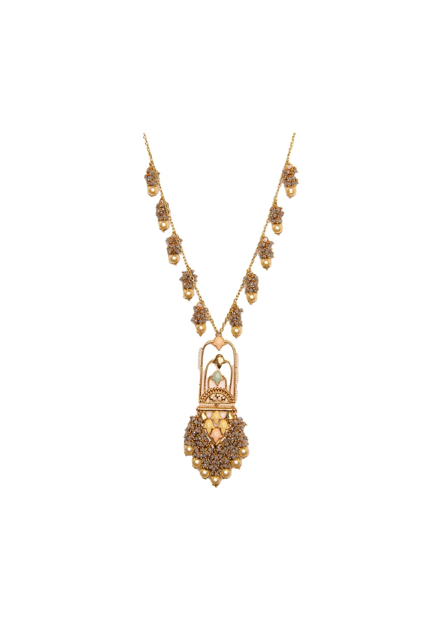 Jannat Necklace - Festive Brass Chandeliers with 22K Gold Plating