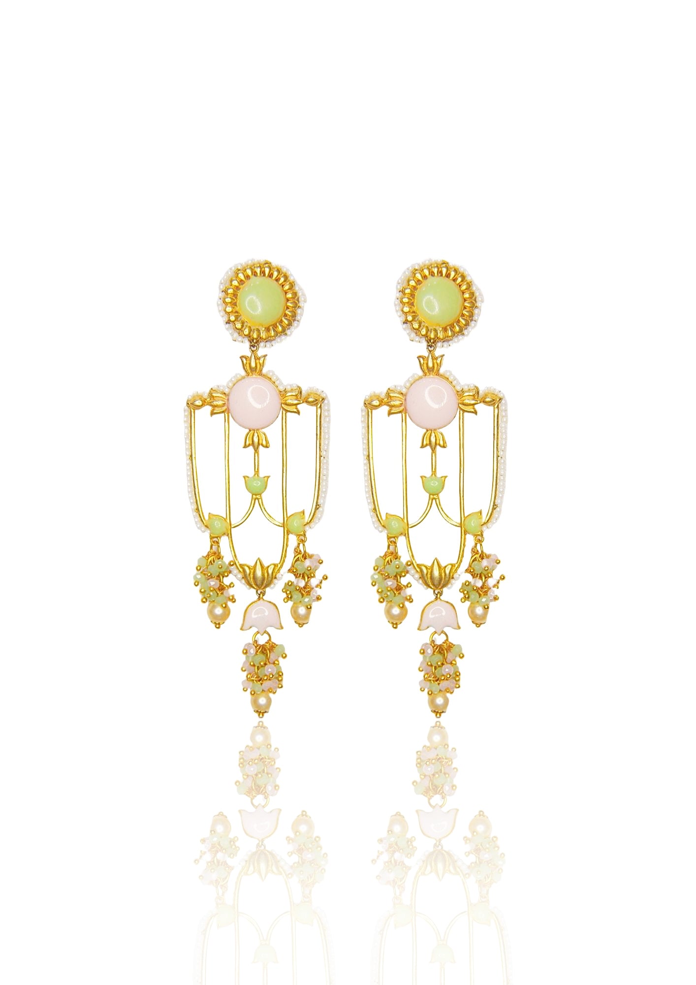 Jannat Earrings – 117mm Drop with a Stunning 22K Gold-Plated Finish