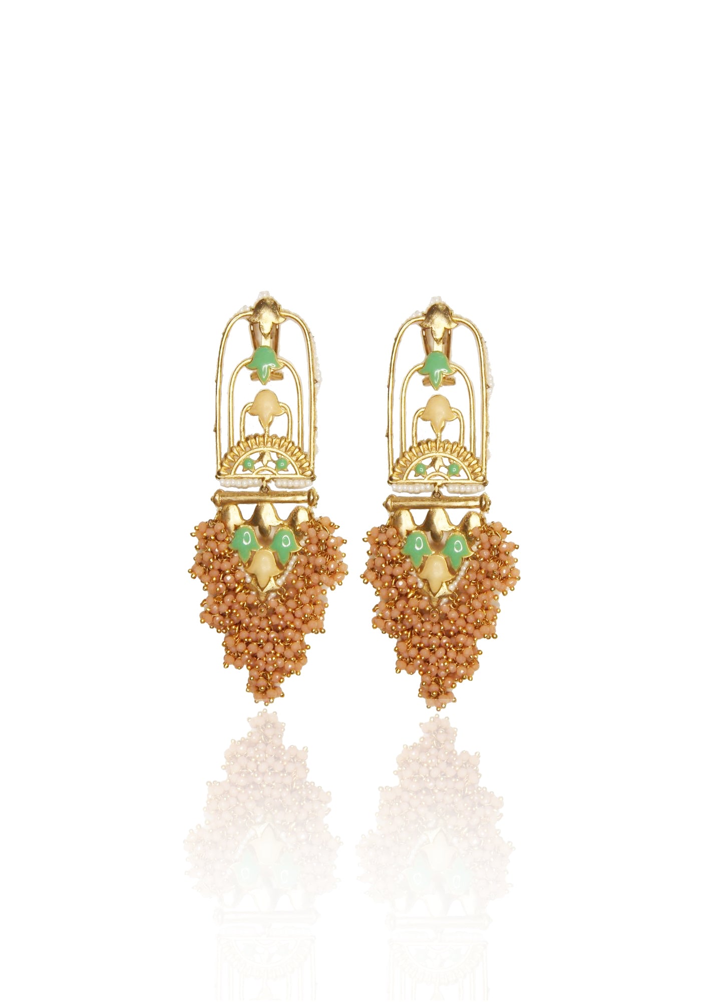 Luxury Handmade Jannat Earrings – 133mm Drop with a Premium 22K Gold Finish