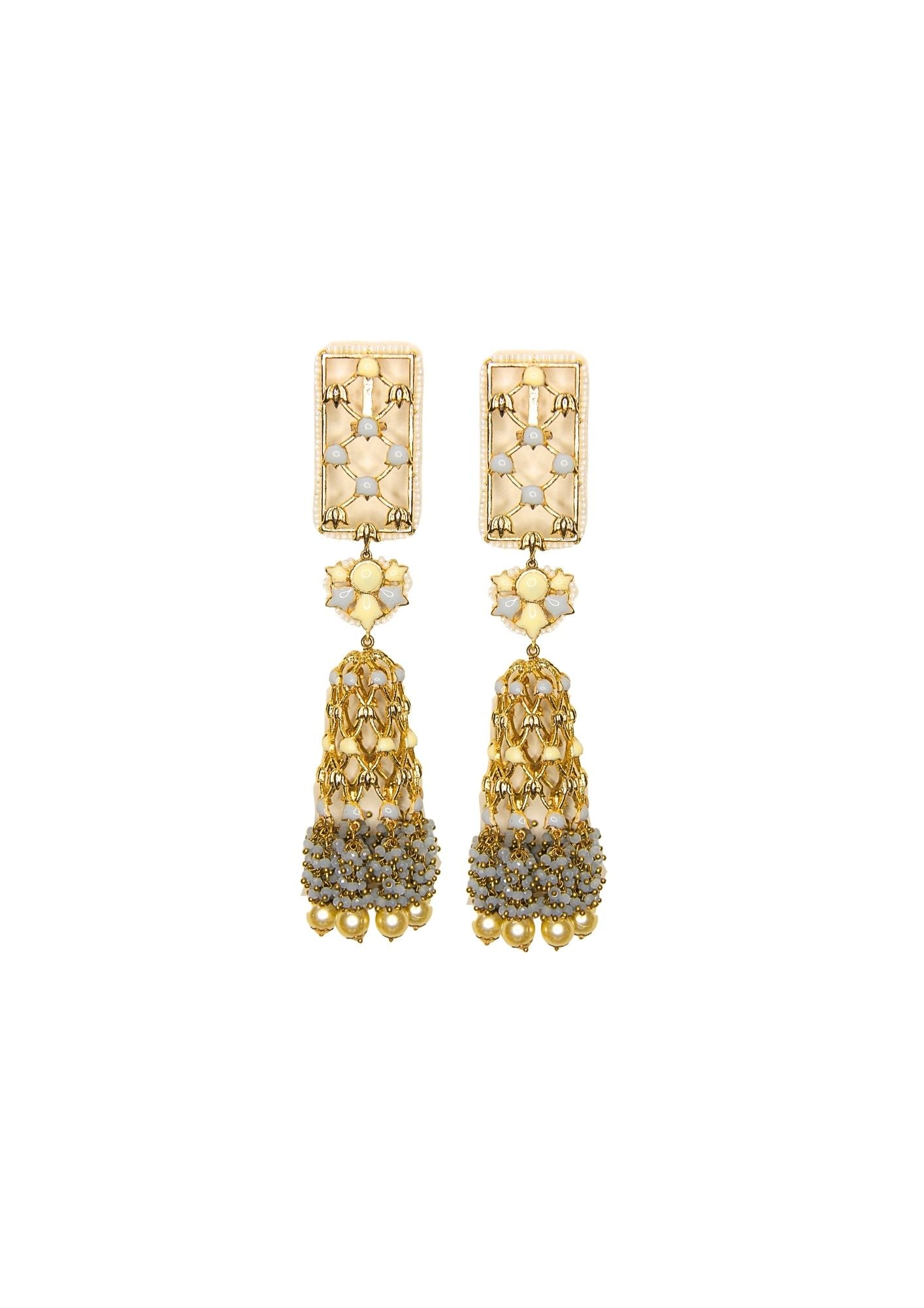 Jannat Earrings – Statement 138mm Drop with Luxurious 22K Gold Plate