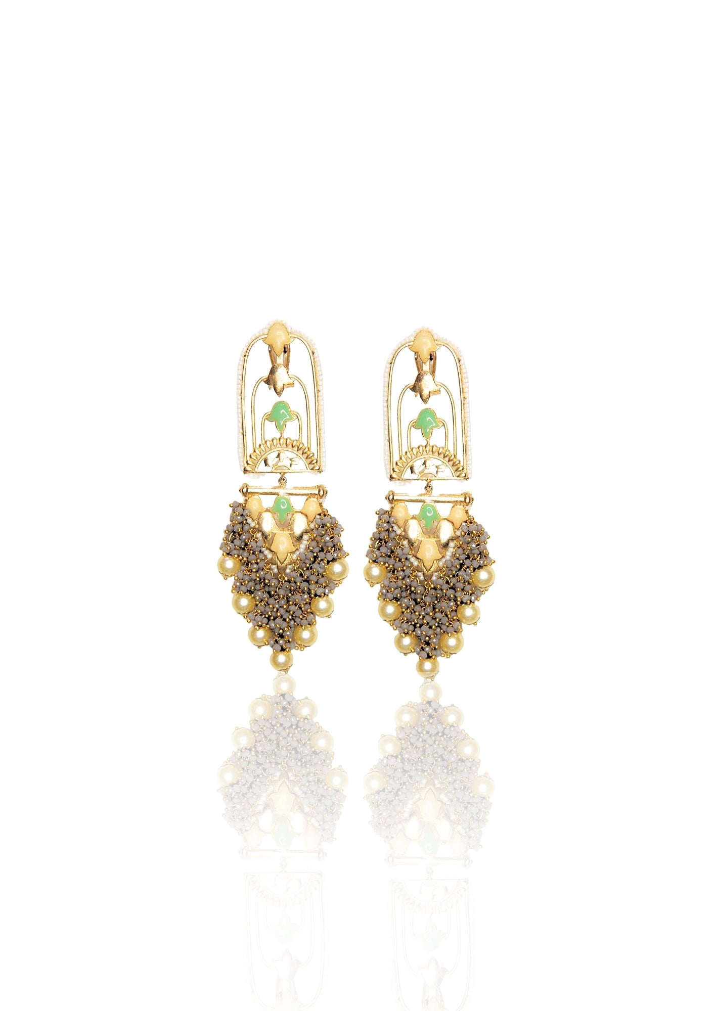 Handmade Jannat Earrings – 120mm Long, Perfectly Finished with 22K Gold Plate