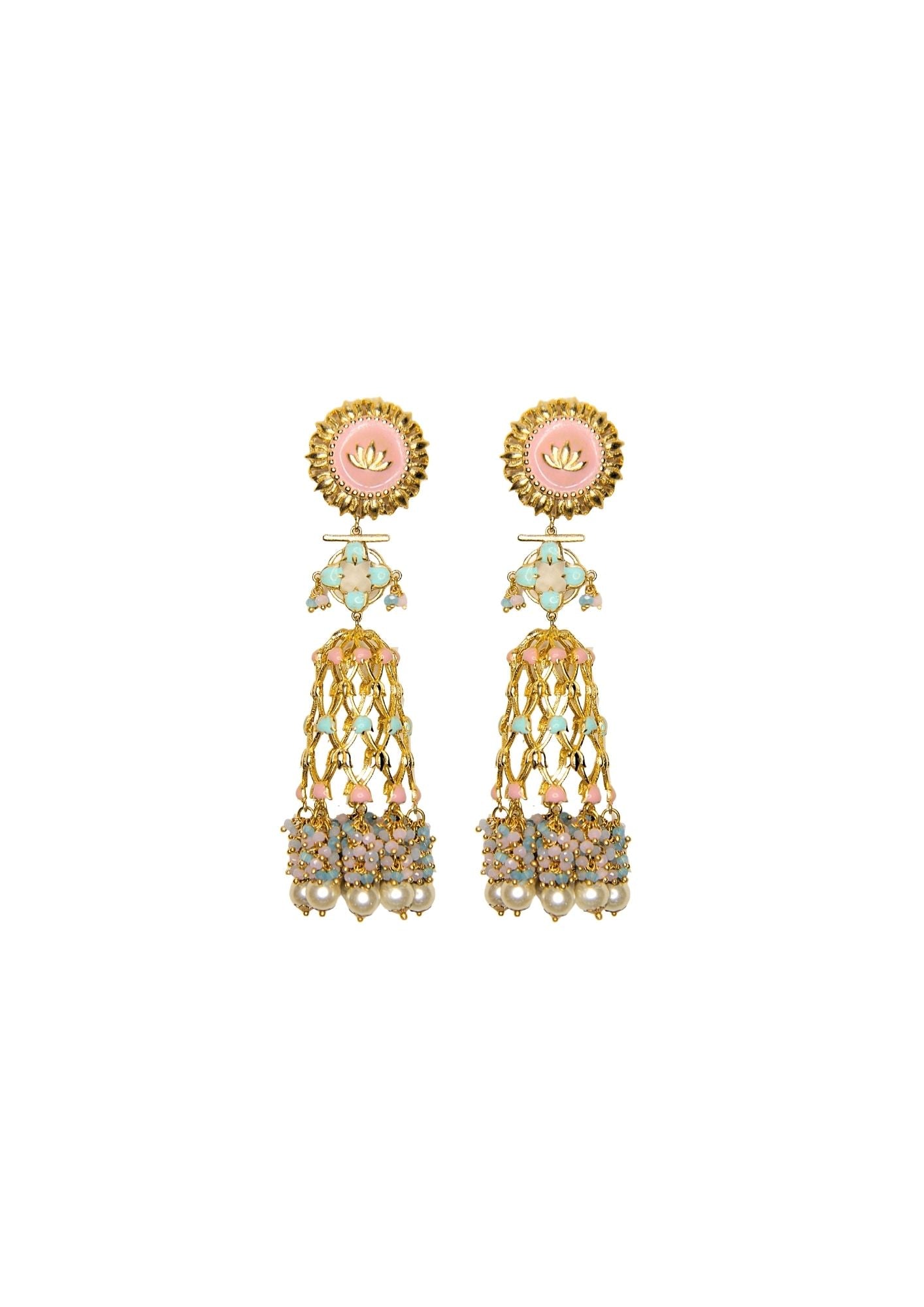 Sophisticated Jannat Earrings – Handmade with 22K Gold Elegance