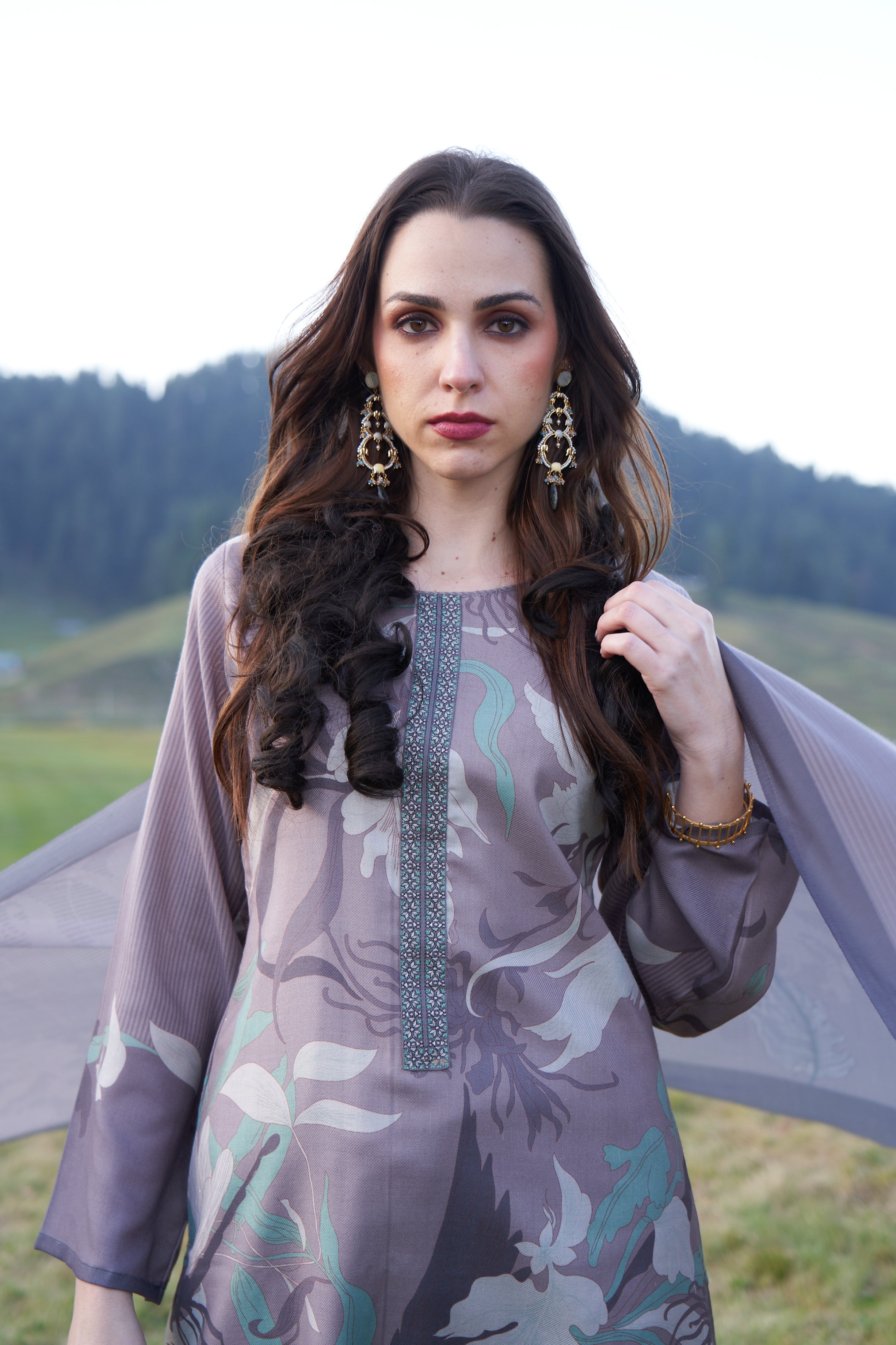 Statement Jannat Earrings – Featuring a Unique 106mm Length and 22K Gold Finish