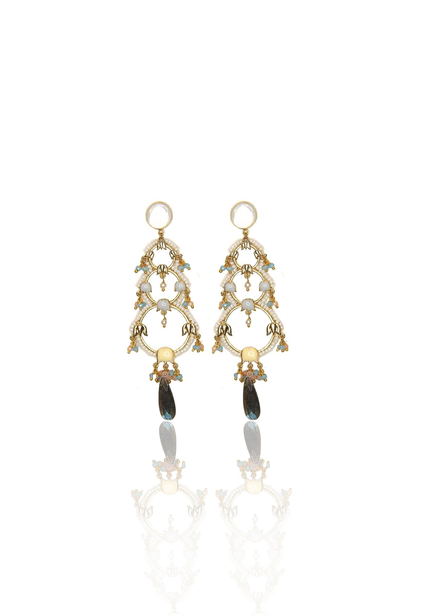 Statement Jannat Earrings – Featuring a Unique 106mm Length and 22K Gold Finish
