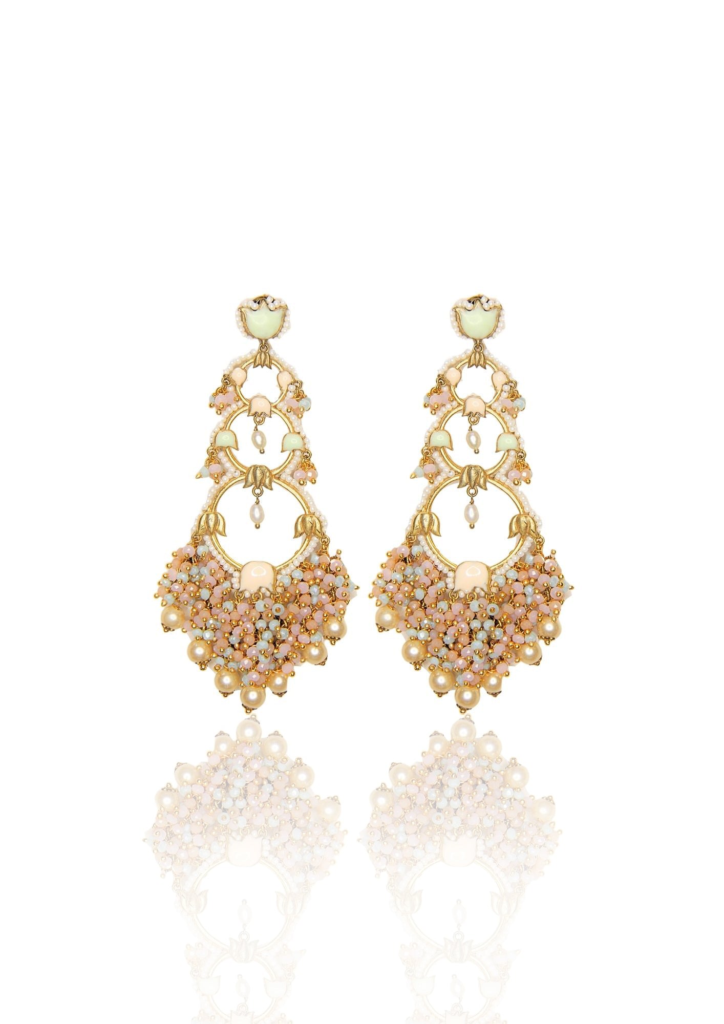Handcrafted Jannat Earrings – Sophisticated 103mm Design with 22K Gold Plate