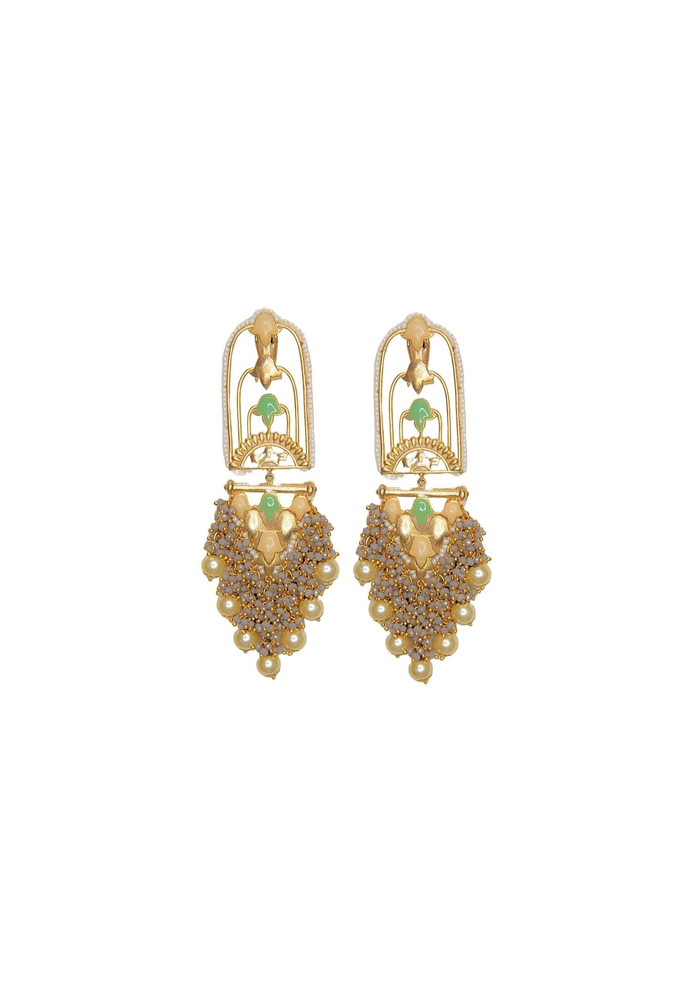Handmade Jannat Earrings with 22K gold plating 120mm