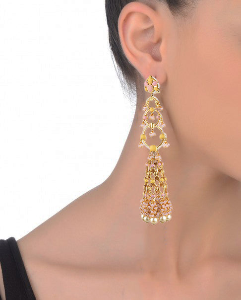 Handmade Jannat Earrings with 22K Gold-Plated Finish for festive Indian Look