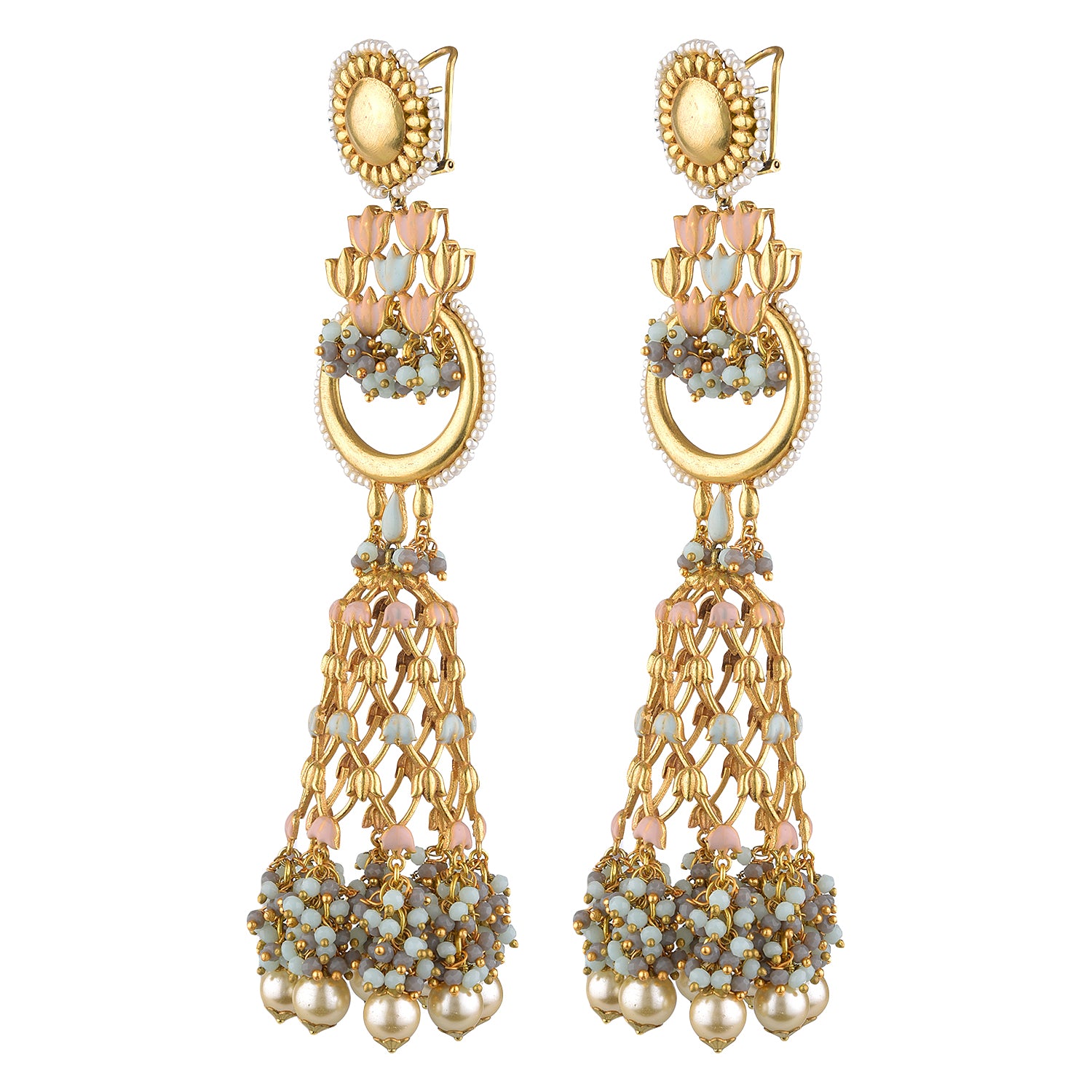 Handcrafted Jannat Earrings – Elegant 22K Gold-Plated Style