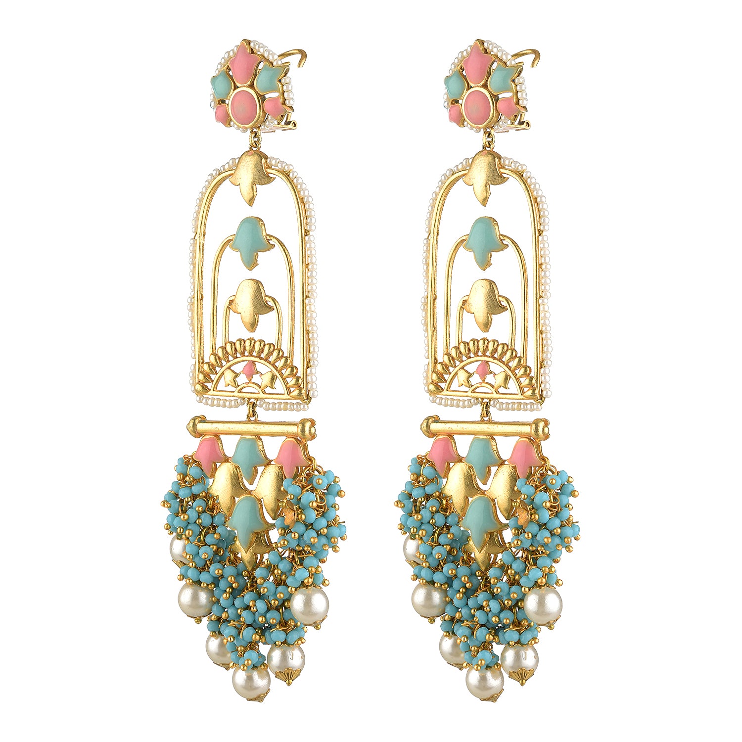 Handmade Jannat Earrings – Exquisite 22K Gold-Plated Accent Jewelry