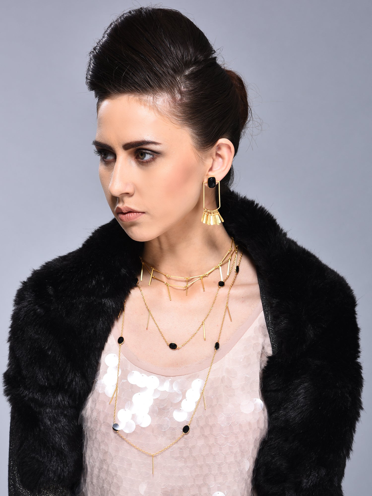 Chic Handmade Fringe Earrings – 63mm Height with 18K Gold-Plated Brass