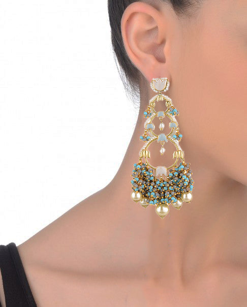 Handcrafted Jannat Earrings – Luxurious 22K Gold-Plated Style