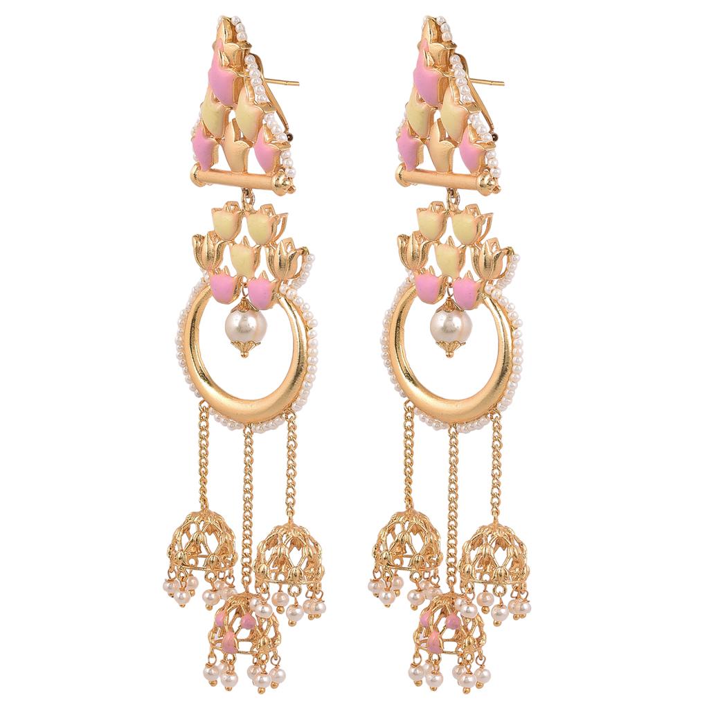 Elegant Jannat Earrings – Featuring a 22K Gold-Plated Design