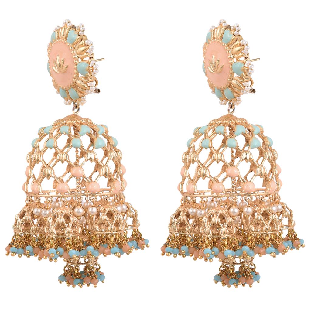 Elegant Jannat Earrings – A Handmade Design with 22K Gold Finish