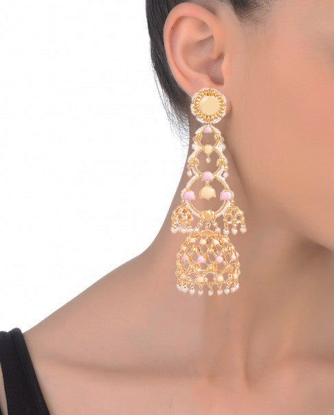 Luxury Handmade Jannat Earrings – Crafted with a Gleaming 22K Gold Plate