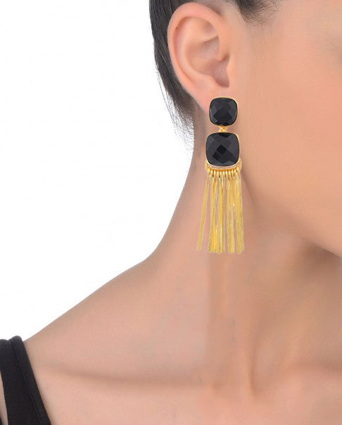 Timeless Handmade Fringe Earrings – 55mm Drop, 18K Gold Plating