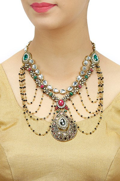 Victoria Necklace - Handmade Brass with 18K Gold Plate, 65mm x 50mm Pendant