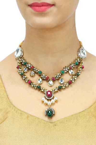 Victoria Necklace - Brass with 18K Gold Plate, 60mm x 300mm Chain