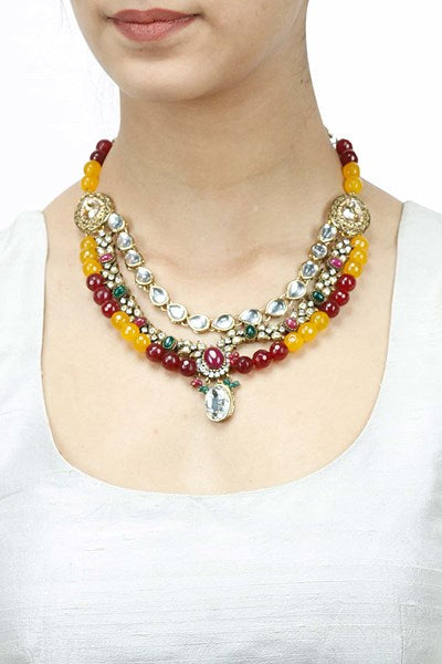 Victoria Necklace - Handmade Brass with 18K Gold Plate, 60mm x 15mm