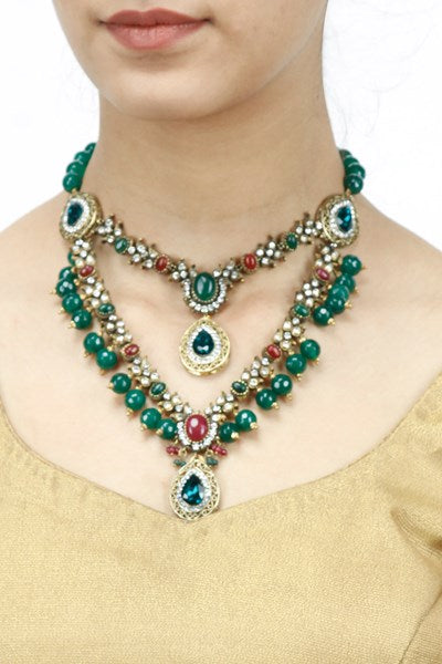 Victoria Necklace - Handmade Brass with 22K Gold Finish, 50mm x 22mm